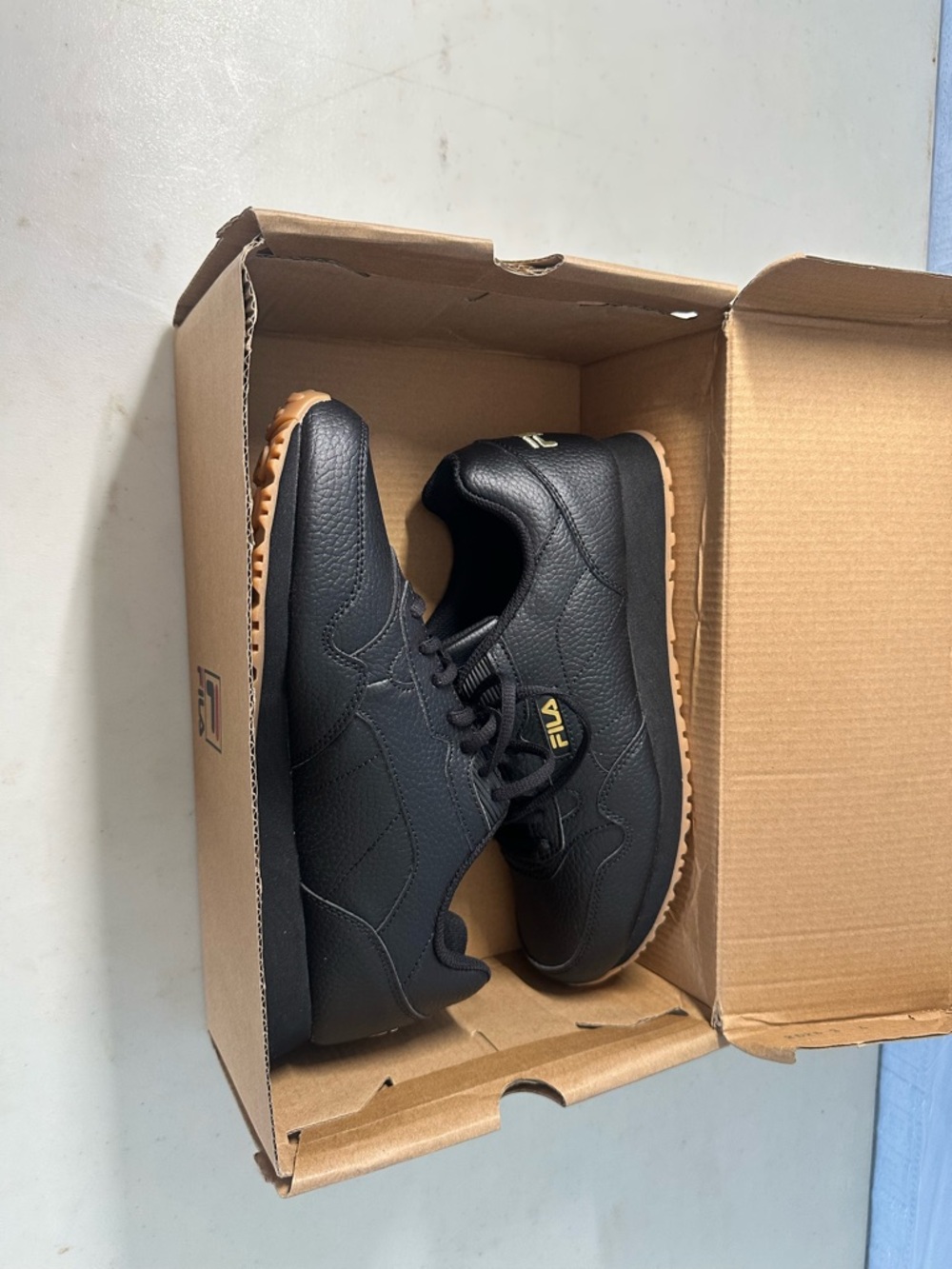 FILA Black Sneakers with Gum Outsole